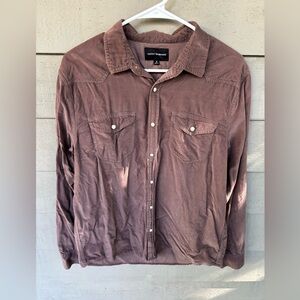 Lucky Brand women’s Brown Corduroy Pearl snap Shirt Medium